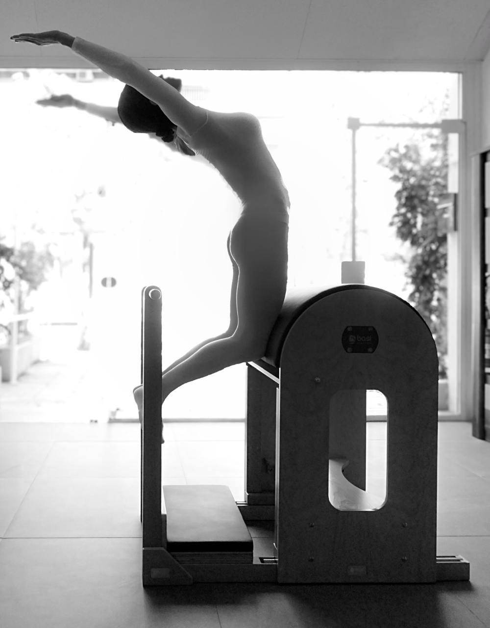 Extension over the Ladder Barrel by the window, in black and white
